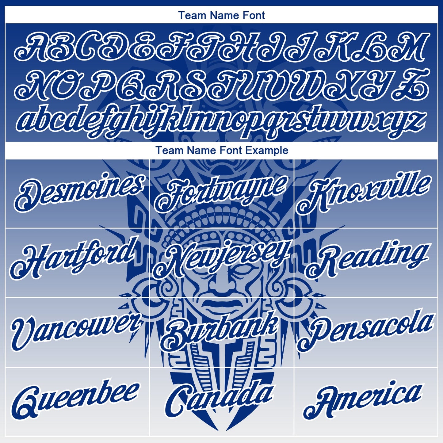 Custom Royal-White Azteca Degrade Effect Performance T-Shirt