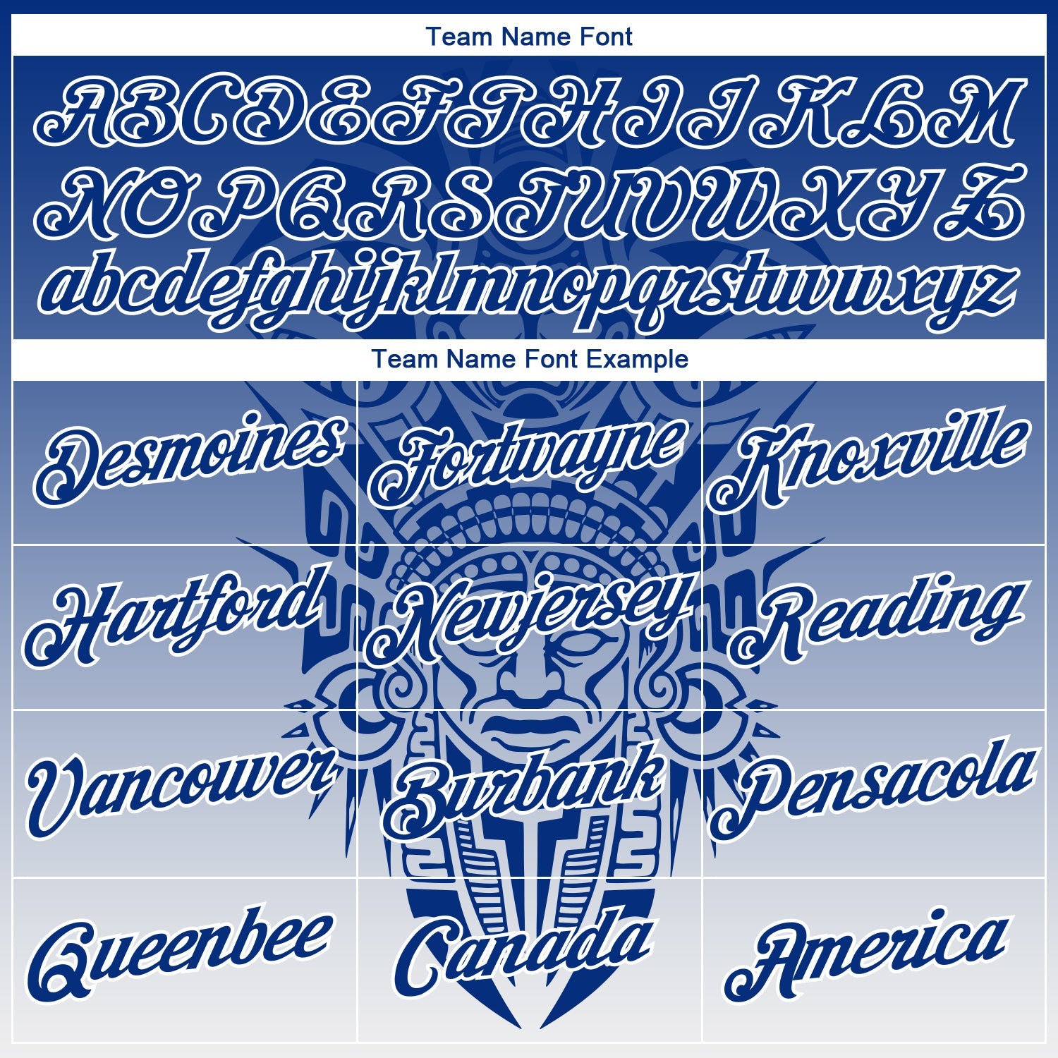 Custom Royal-White Azteca Degrade Effect Performance T-Shirt