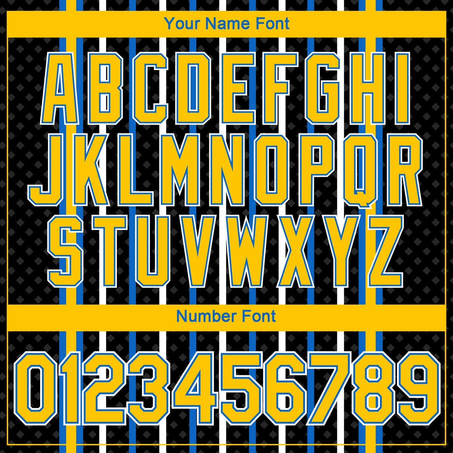 Custom Black Yellow Blue-White Stripe And Star Sportswear Performance T-Shirt