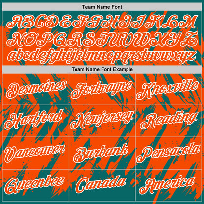 Custom Teal Orange-White Torn Sharp Brush Stroke Splatter Performance T-Shirt