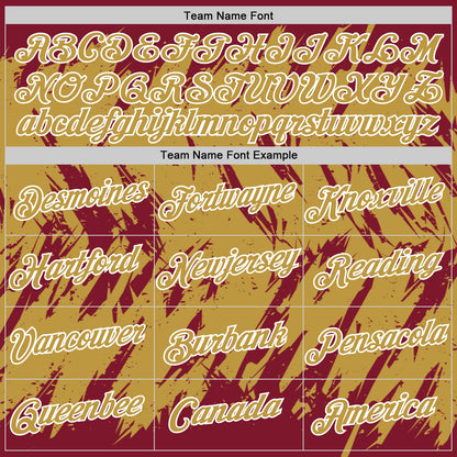 Custom Crimson Old Gold-White Torn Sharp Brush Stroke Splatter Performance T-Shirt
