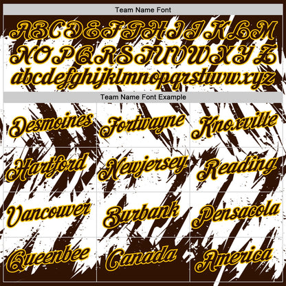 Custom Brown White-Yellow Torn Sharp Brush Stroke Splatter Performance T-Shirt