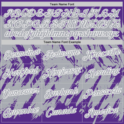 Custom Purple Gray-White Torn Sharp Brush Stroke Splatter Performance T-Shirt