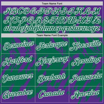 Custom Purple Kelly Green-White Torn Sharp Brush Stroke Splatter Performance T-Shirt