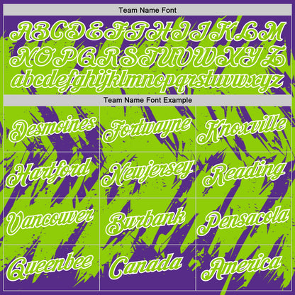 Custom Purple Neon Green-White Torn Sharp Brush Stroke Splatter Performance T-Shirt