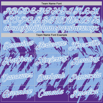 Custom Purple Light Blue-White Torn Sharp Brush Stroke Splatter Performance T-Shirt