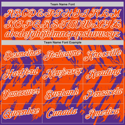 Custom Purple Orange-White Torn Sharp Brush Stroke Splatter Performance T-Shirt