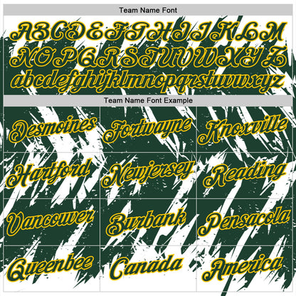 Custom White Green-Yellow Torn Sharp Brush Stroke Splatter Performance T-Shirt