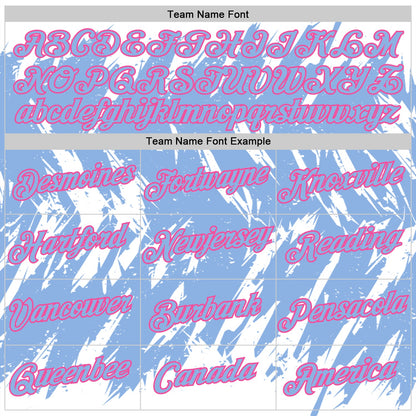 Custom White Light Blue-Pink Torn Sharp Brush Stroke Splatter Performance T-Shirt