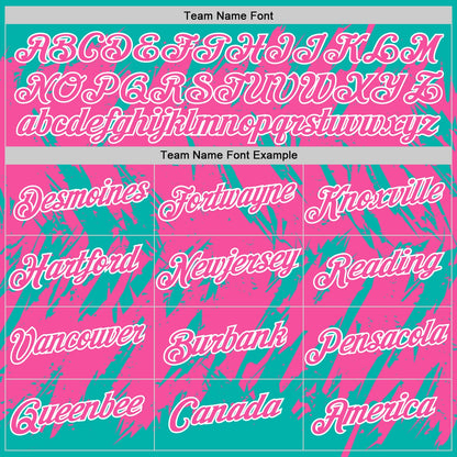 Custom Aqua Pink-White Torn Sharp Brush Stroke Splatter Performance T-Shirt