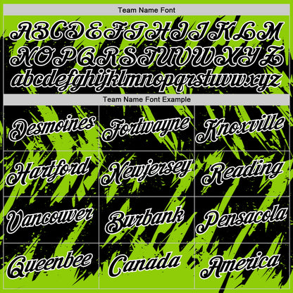 Custom Neon Green Black-White Torn Sharp Brush Stroke Splatter Performance T-Shirt
