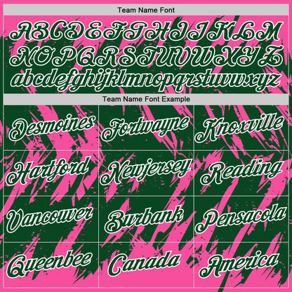 Custom Pink Green-White Torn Sharp Brush Stroke Splatter Performance T-Shirt