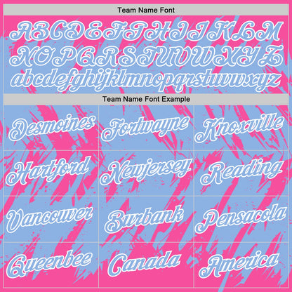 Custom Pink Light Blue-White Torn Sharp Brush Stroke Splatter Performance T-Shirt
