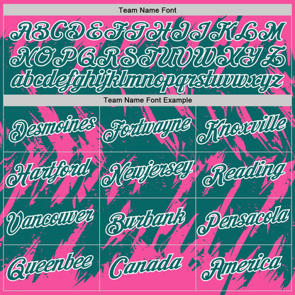 Custom Pink Teal-White Torn Sharp Brush Stroke Splatter Performance T-Shirt