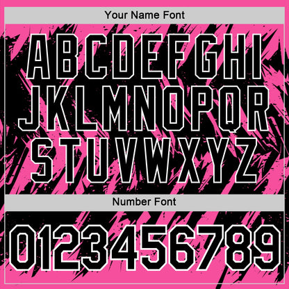 Custom Pink Black-White Torn Sharp Brush Stroke Splatter Performance T-Shirt