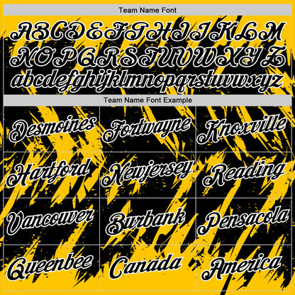 Custom Yellow Black-White Torn Sharp Brush Stroke Splatter Performance T-Shirt