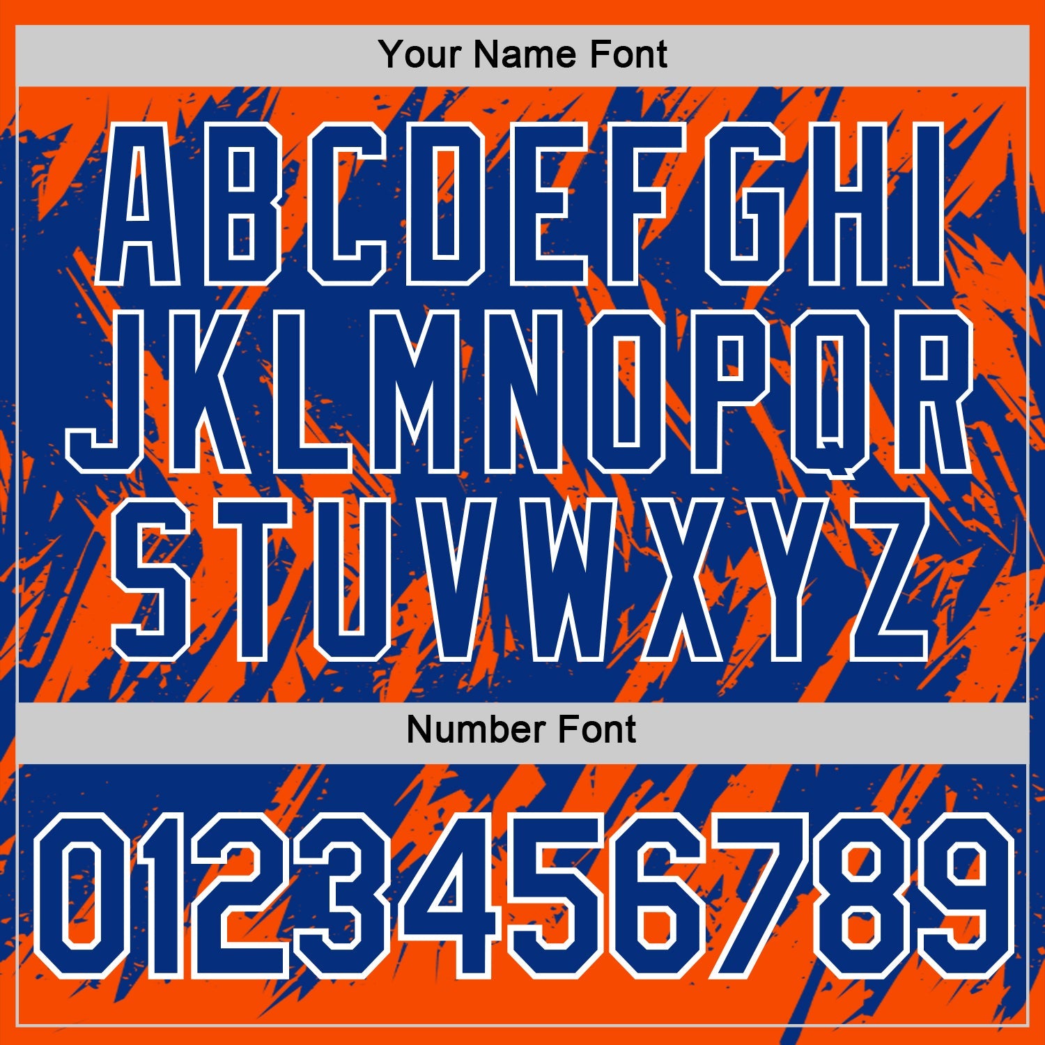 Custom Orange Royal-White Torn Sharp Brush Stroke Splatter Performance T-Shirt