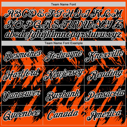 Custom Orange Black-White Torn Sharp Brush Stroke Splatter Performance T-Shirt