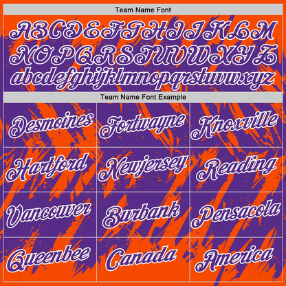 Custom Orange Purple-White Torn Sharp Brush Stroke Splatter Performance T-Shirt