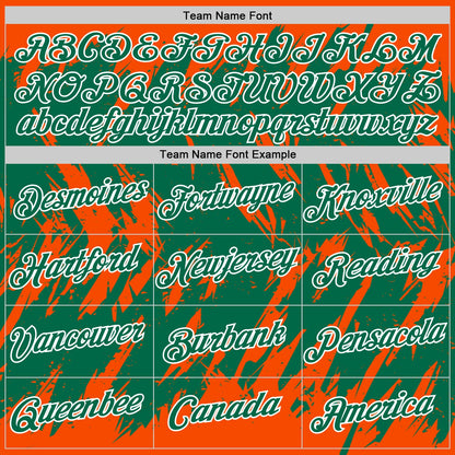 Custom Orange Kelly Green-White Torn Sharp Brush Stroke Splatter Performance T-Shirt