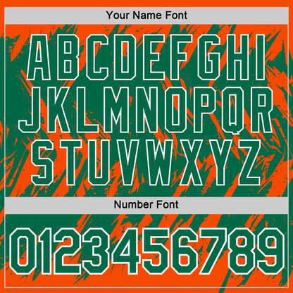 Custom Orange Kelly Green-White Torn Sharp Brush Stroke Splatter Performance T-Shirt