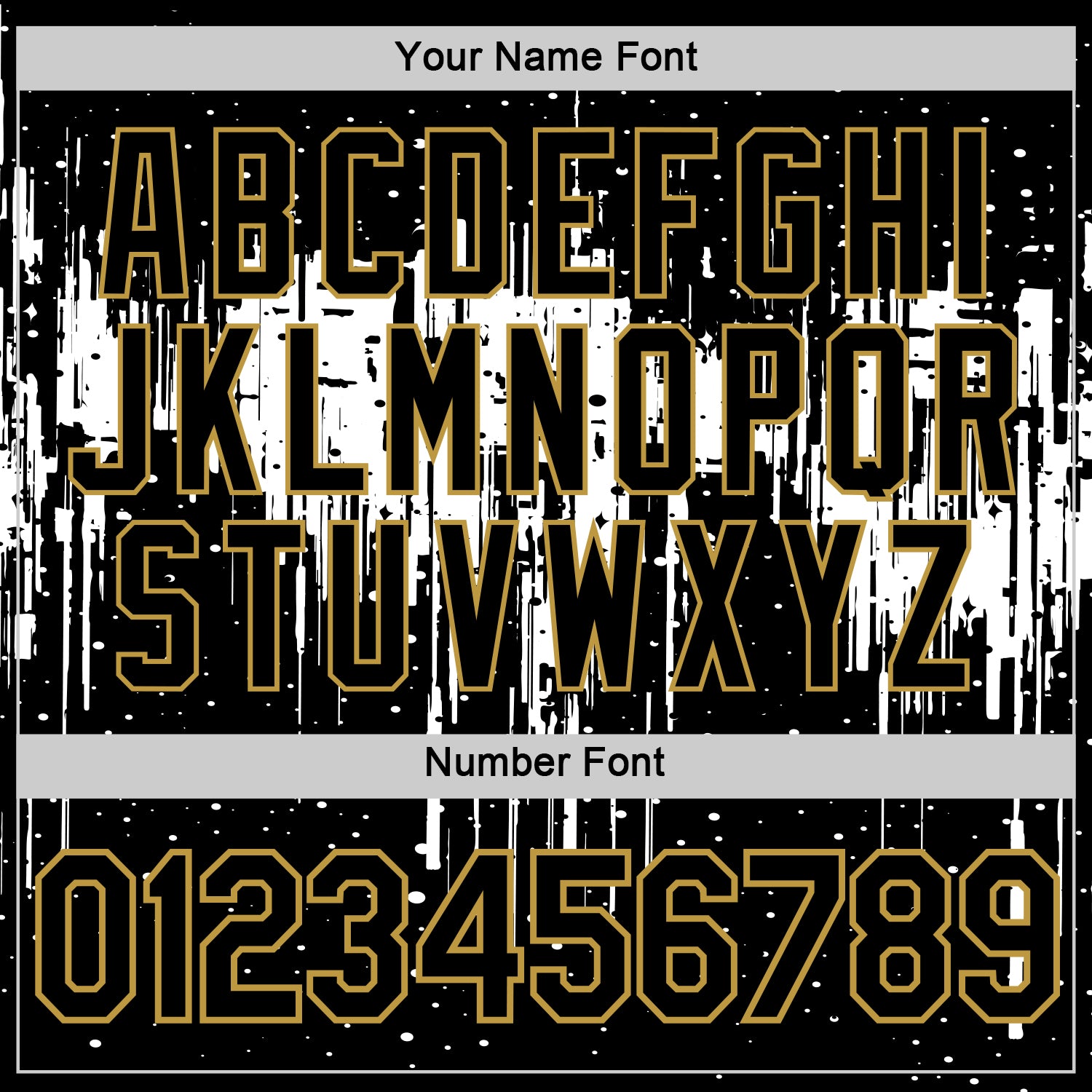 Custom Black White-Old Gold Dripping Splatter Paint Performance T-Shirt