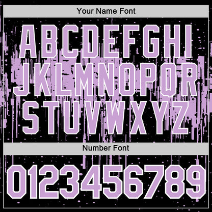 Custom Black Light Purple-White Dripping Splatter Paint Performance T-Shirt