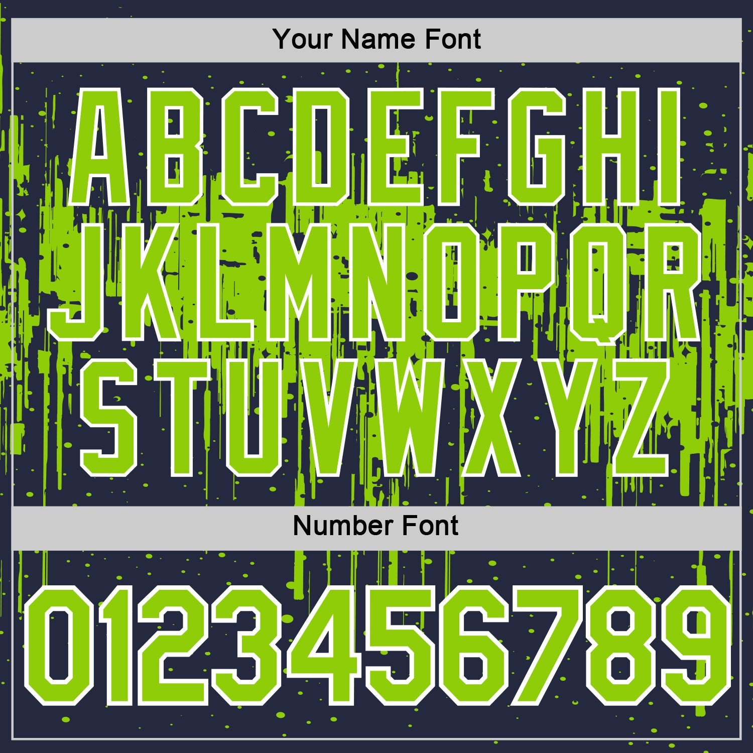 Custom Navy Neon Green-White Dripping Splatter Paint Performance T-Shirt
