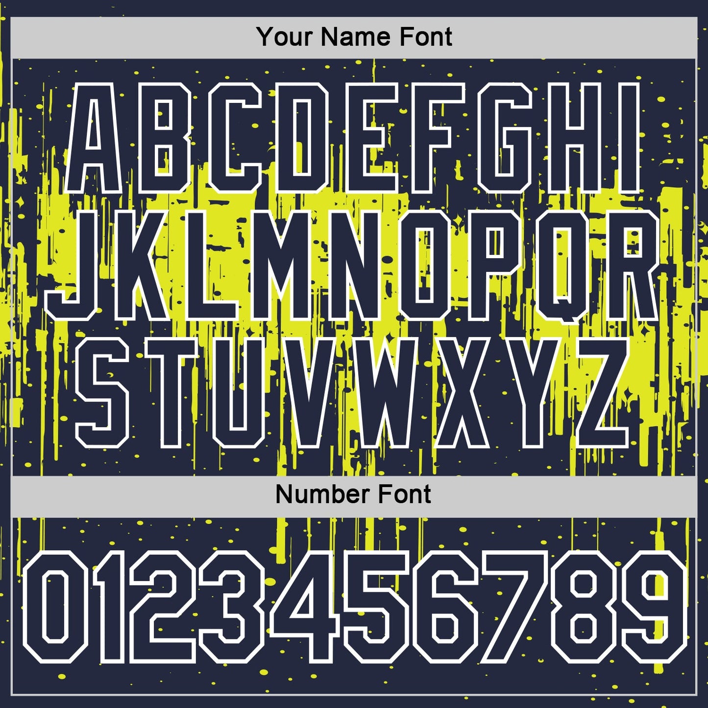 Custom Navy Neon Yellow-White Dripping Splatter Paint Performance T-Shirt