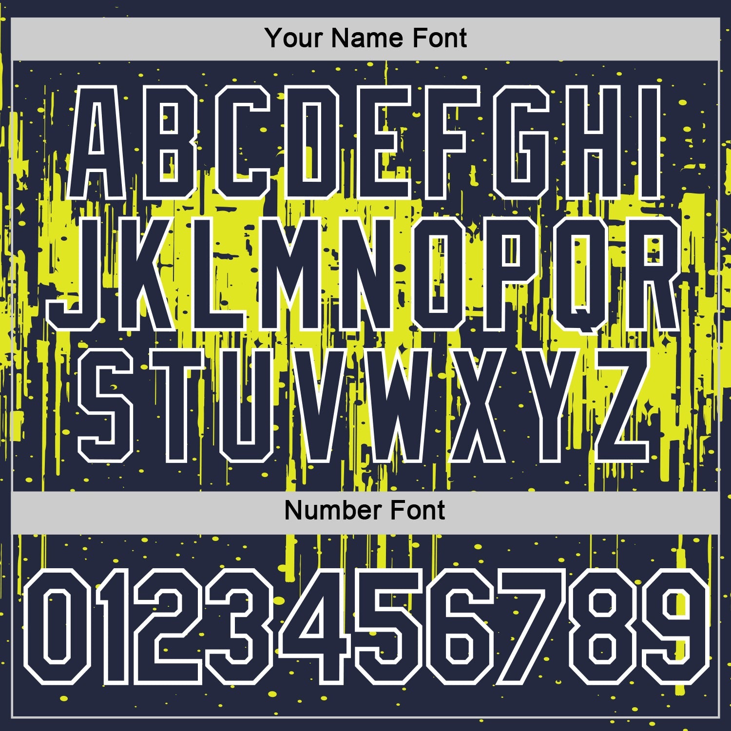 Custom Navy Neon Yellow-White Dripping Splatter Paint Performance T-Shirt
