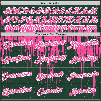 Custom Green Pink-White Dripping Splatter Paint Performance T-Shirt