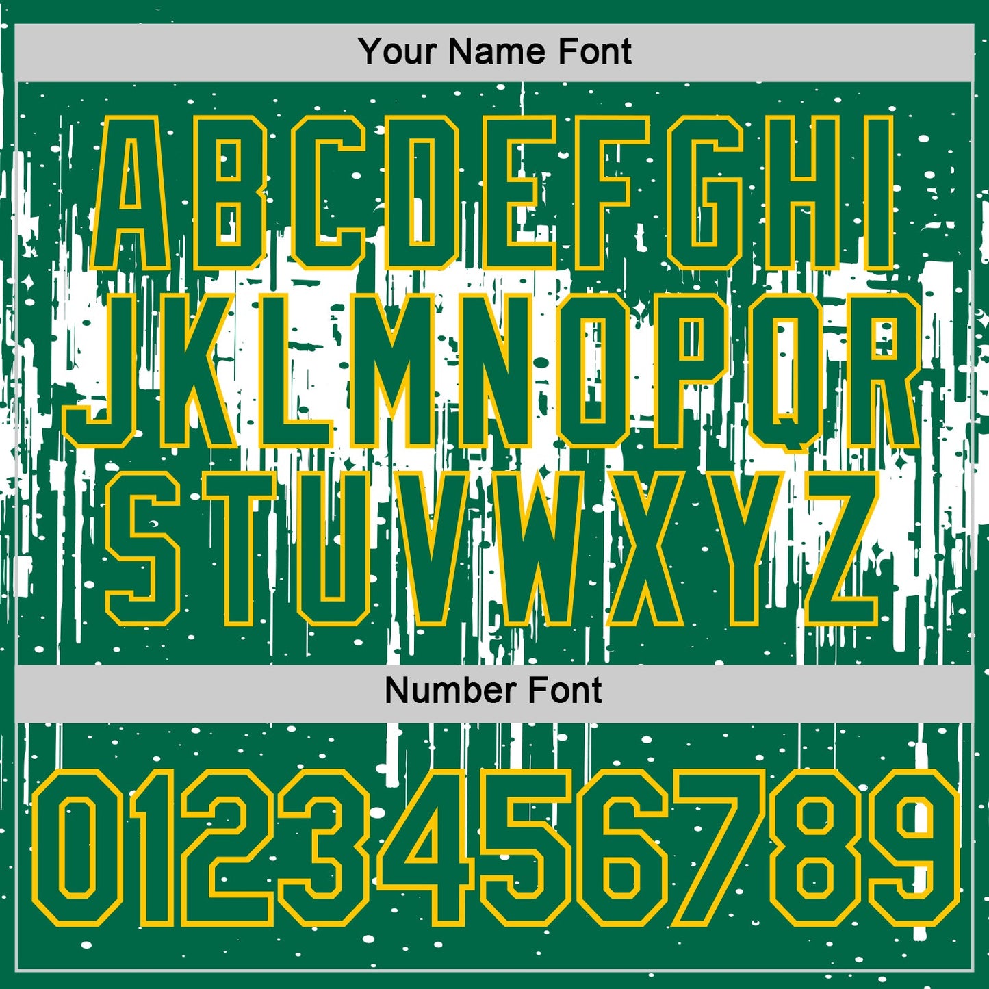 Custom Kelly Green White-Yellow Dripping Splatter Paint Performance T-Shirt