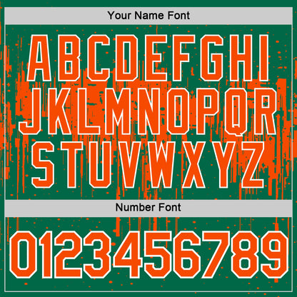 Custom Kelly Green Orange-White Dripping Splatter Paint Performance T-Shirt