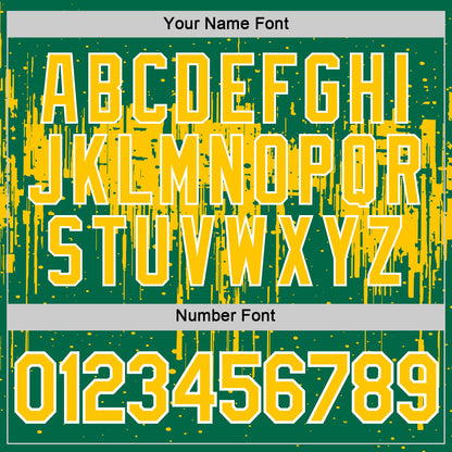 Custom Kelly Green Yellow-White Dripping Splatter Paint Performance T-Shirt