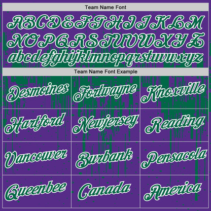 Custom Purple Kelly Green-White Dripping Splatter Paint Performance T-Shirt