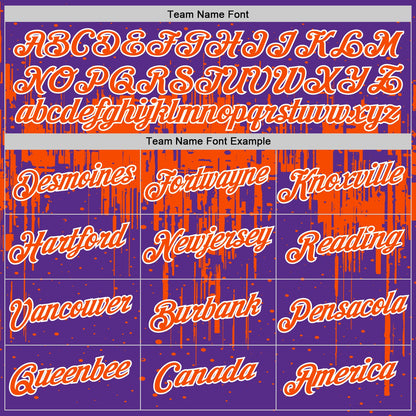 Custom Purple Orange-White Dripping Splatter Paint Performance T-Shirt