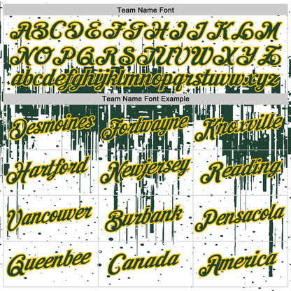 Custom White Green-Yellow Dripping Splatter Paint Performance T-Shirt