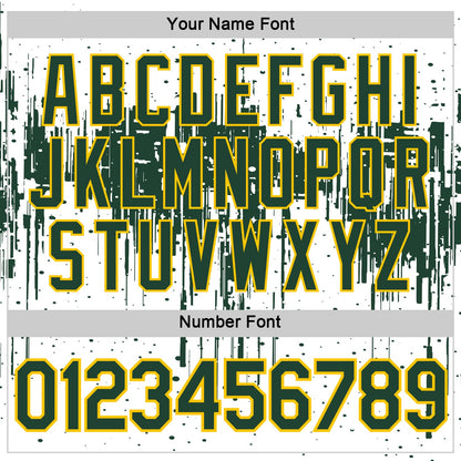 Custom White Green-Yellow Dripping Splatter Paint Performance T-Shirt