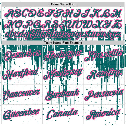 Custom White Teal-Pink Dripping Splatter Paint Performance T-Shirt