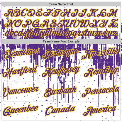 Custom White Purple-Yellow Dripping Splatter Paint Performance T-Shirt