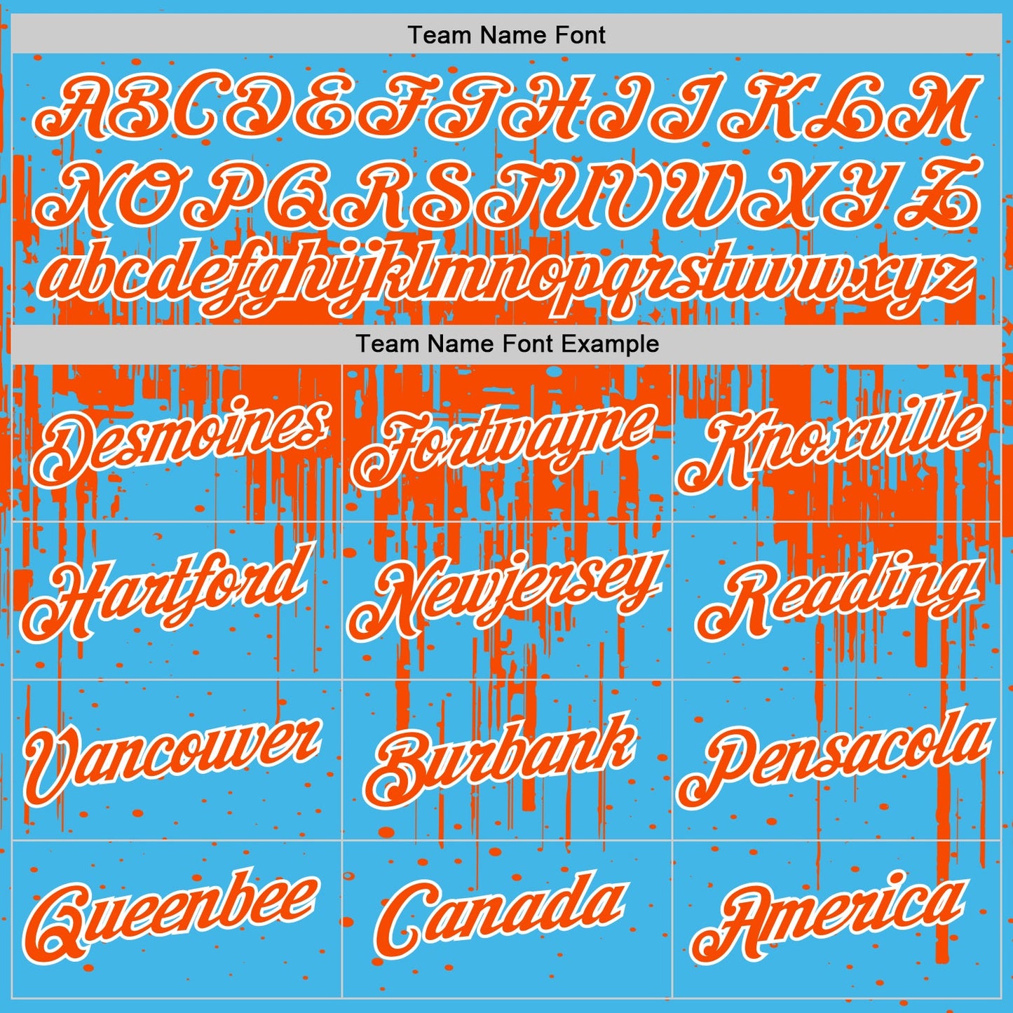 Custom Sky Blue Orange-White Dripping Splatter Paint Performance T-Shirt