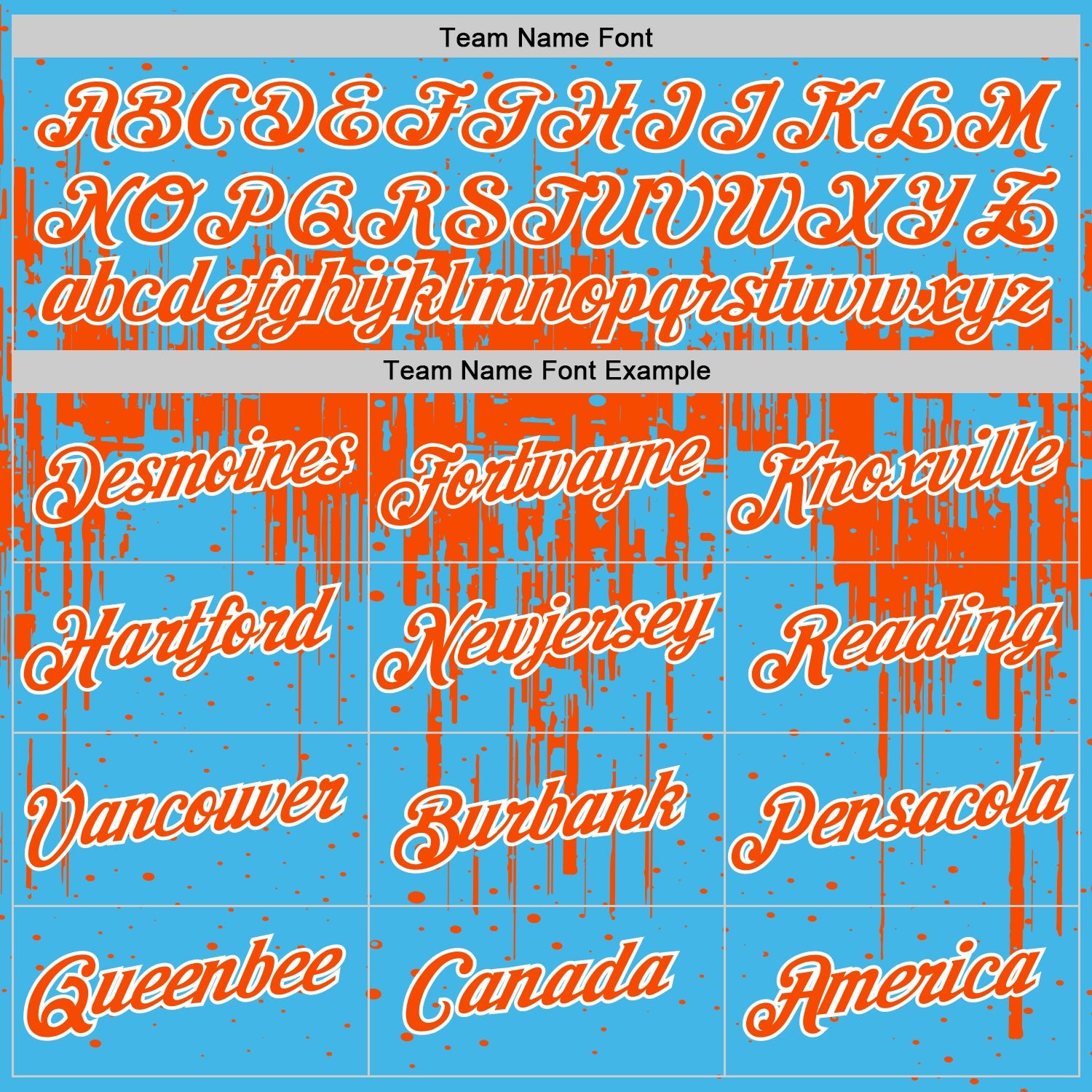 Custom Sky Blue Orange-White Dripping Splatter Paint Performance T-Shirt