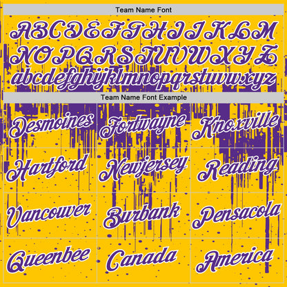 Custom Yellow Purple-White Dripping Splatter Paint Performance T-Shirt