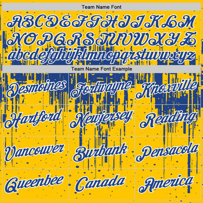 Custom Yellow Royal-White Dripping Splatter Paint Performance T-Shirt