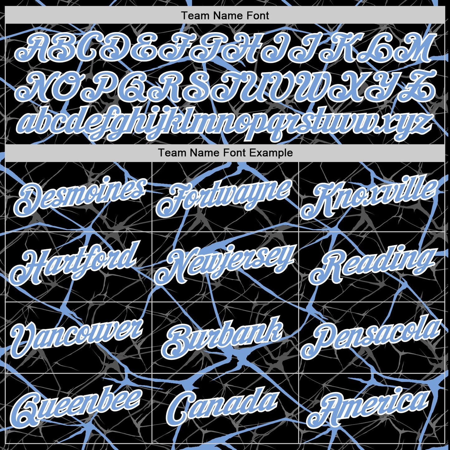 Custom Black Powder Blue Gray-White Abstract Network Crackle Performance T-Shirt