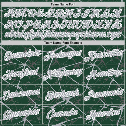 Custom Green Gray-White Abstract Network Crackle Performance T-Shirt