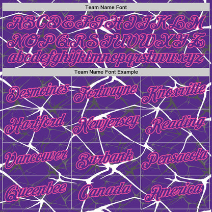 Custom Purple White Gray-Pink Abstract Network Crackle Performance T-Shirt