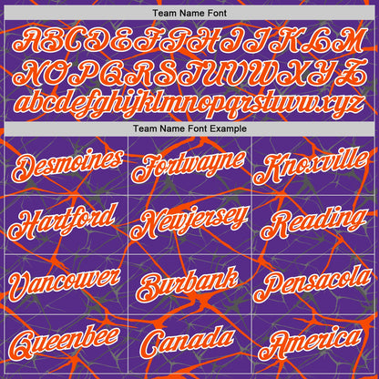 Custom Purple Orange Gray-White Abstract Network Crackle Performance T-Shirt