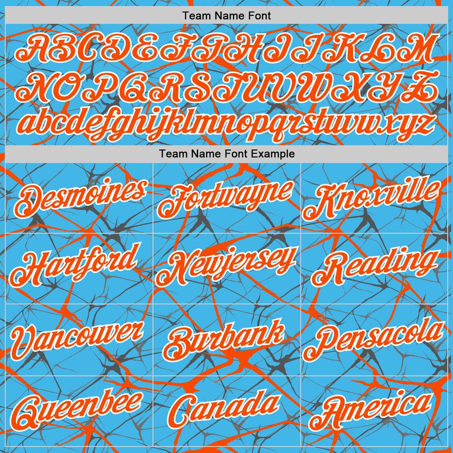 Custom Sky Blue Orange Gray-White Abstract Network Crackle Performance T-Shirt