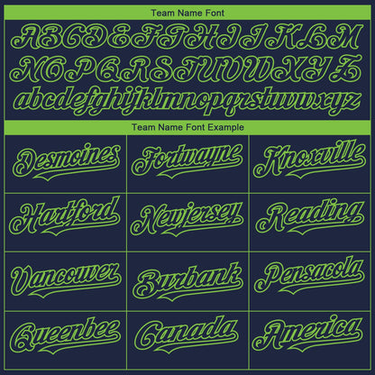 Custom Navy Neon Green 3D Seattle City Edition Fade Fashion Authentic Baseball Jersey
